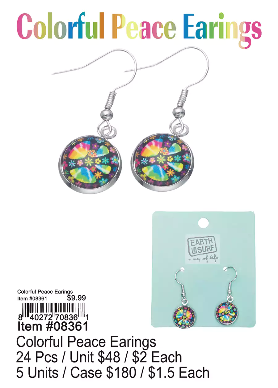 Colorful Peace Earrings